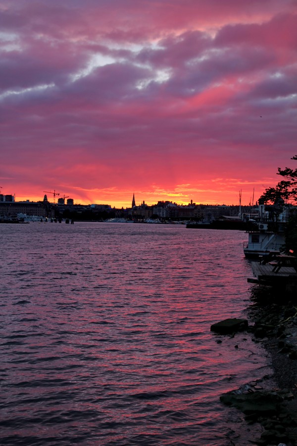 Západ slunce nad Stockholmem